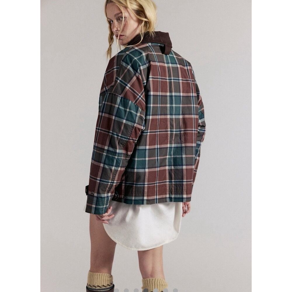 RARE Free People Cori Wax Printed Jacket, Earth Combo, NWT, Size L - Picture 3 of 8